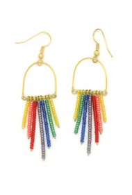 Rainbow Fringe Earrings